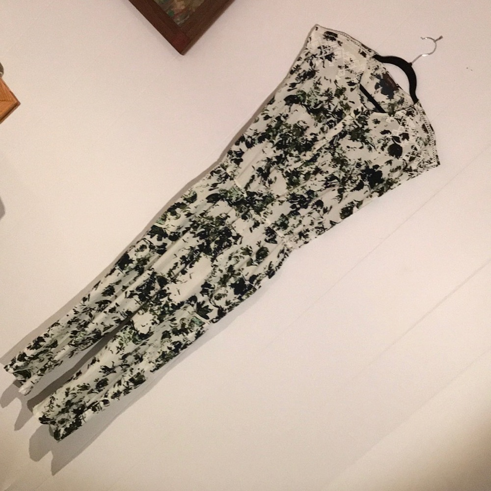White floral jumpsuit